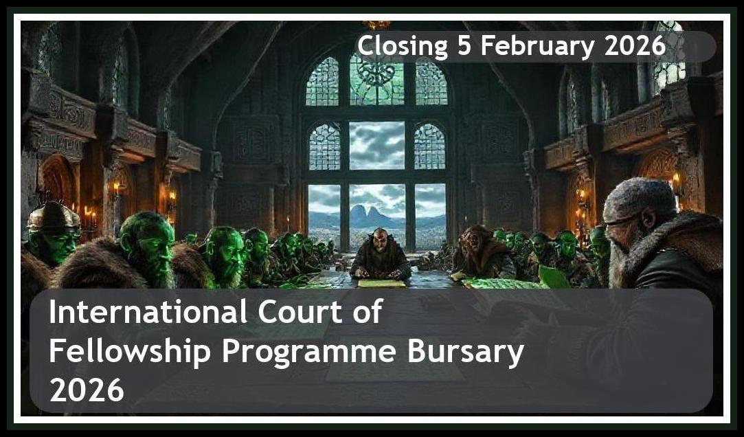 International Court of Justice (ICJ) Judicial Fellowship Programme 2026 Bursary – Closing Date: 5 February 2026, Apply Now