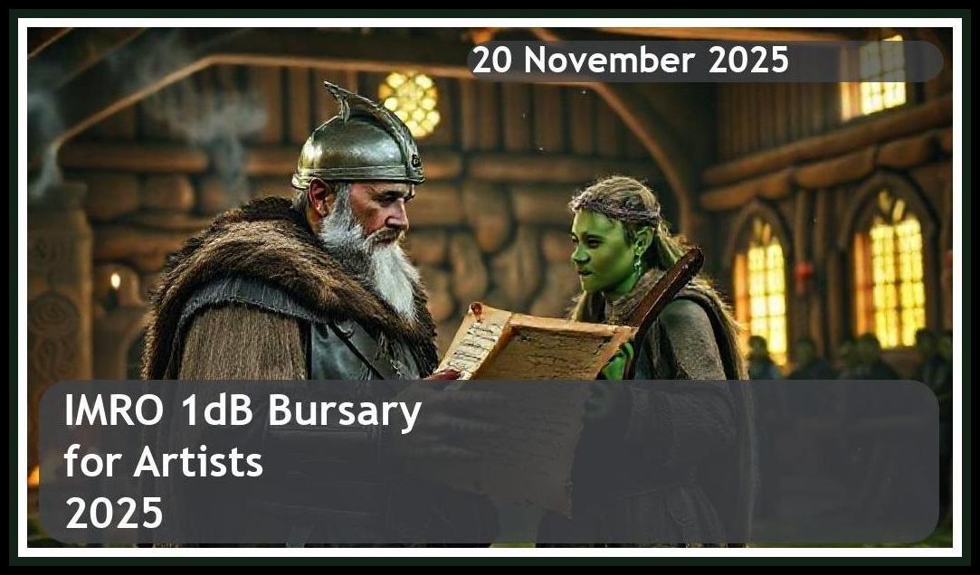 IMRO 1dB Bursary 2025 for Artists – Closing Date: 20 November 2025, Ireland – Get Funded!